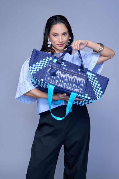 Manila Bag in Blue: Handwoven Handmade Tote Bag