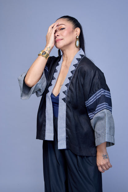 Gabing Mapayapa Cover up in Pure Linen with Kantarines Weave