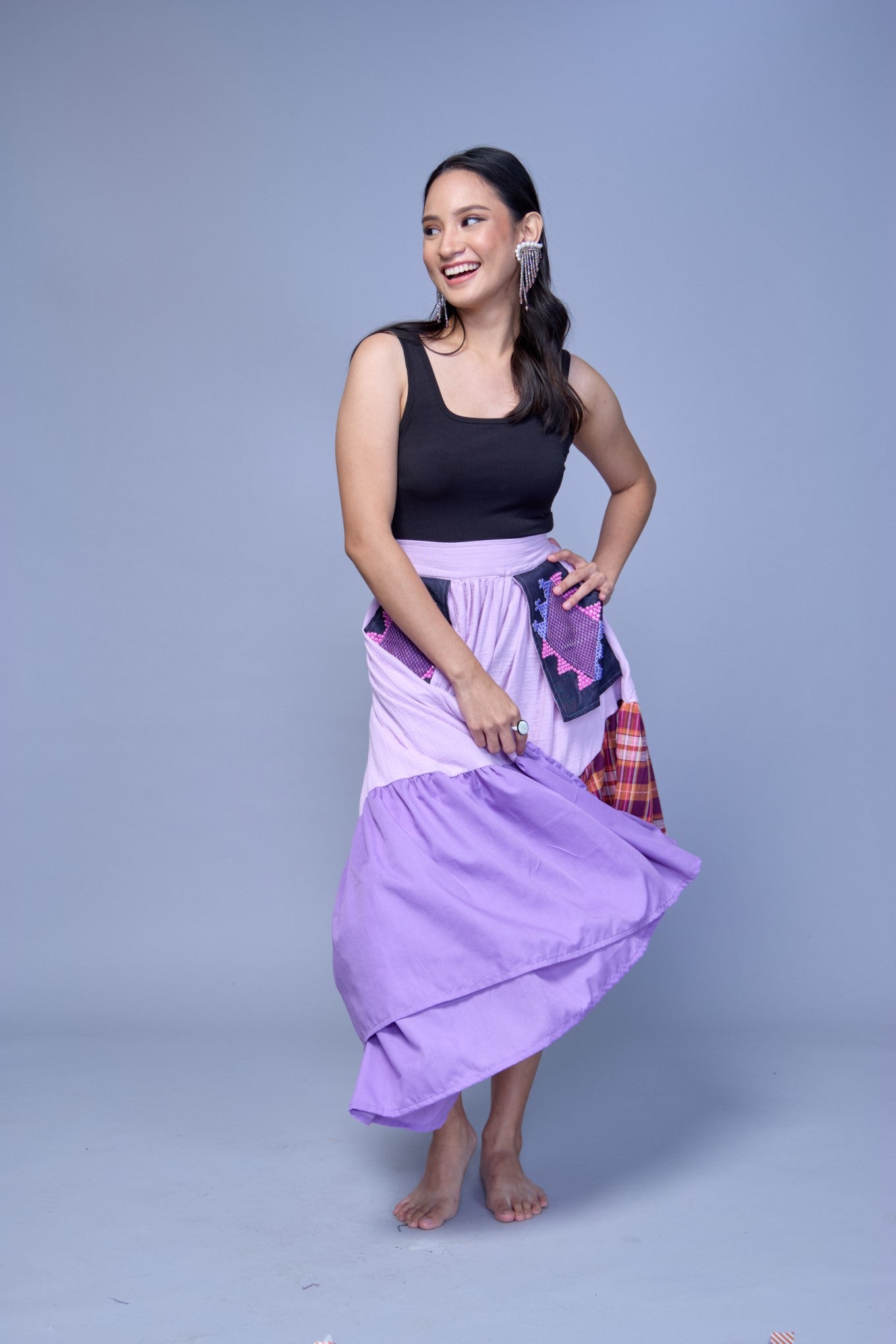 Manila Skirt Lilac with Inaul Weave