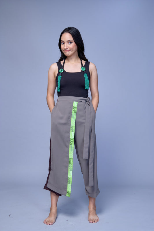 Avocado Bliss Wide Pants with Pisyabit of Maraw