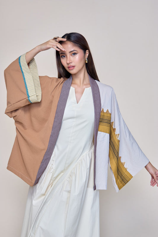 Samurai Poncho with Isabela Weave and Hand Embroidery