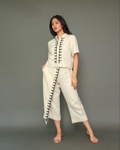 Lakwatsa Coords Off White with Hand Embroidery