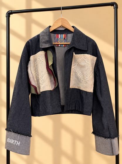 Kabogera Since Birth Jacket in Denim with Barong and Detailed Back
