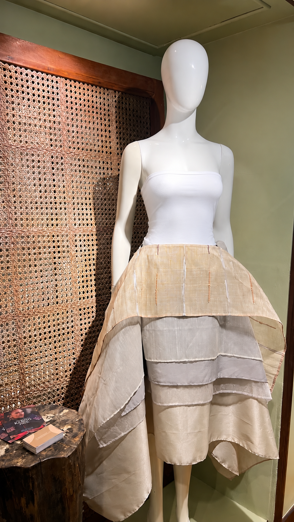 MAY NANALO NA! KABOGERA SKIRT IN CREAM WITH PREMIUM ABACA OF DUMAGUETE