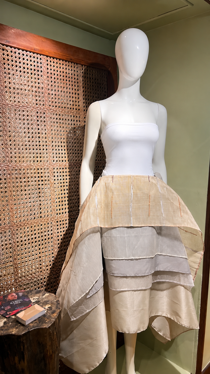 MAY NANALO NA! KABOGERA SKIRT IN CREAM WITH PREMIUM ABACA OF DUMAGUETE