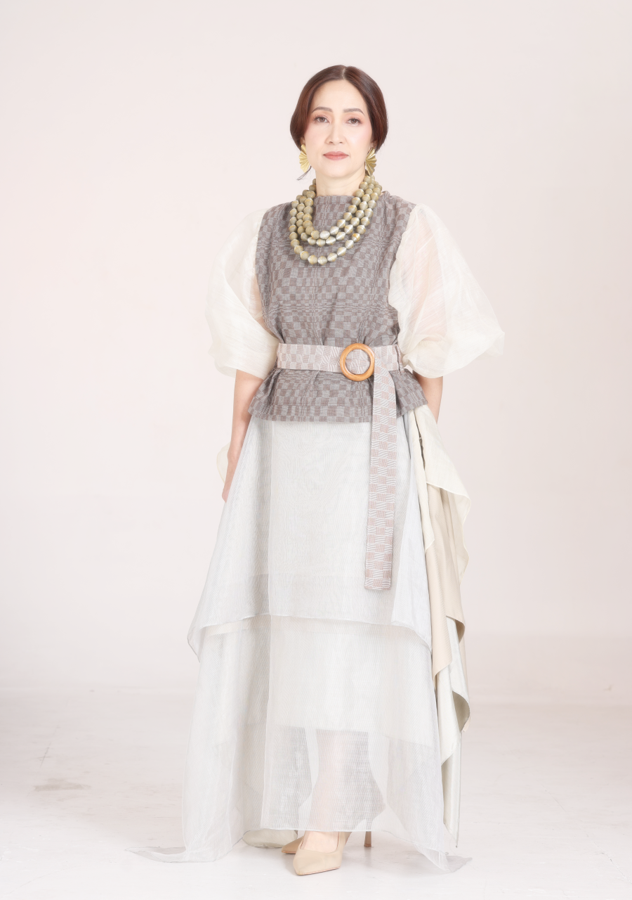 Barong Balloon Sleeves in Binakol with Belt