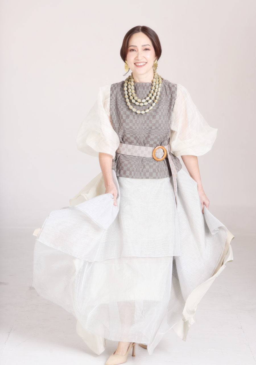 Barong Balloon Sleeves in Binakol with Belt