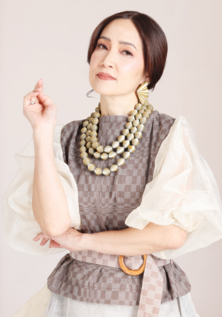Barong Balloon Sleeves in Binakol with Belt