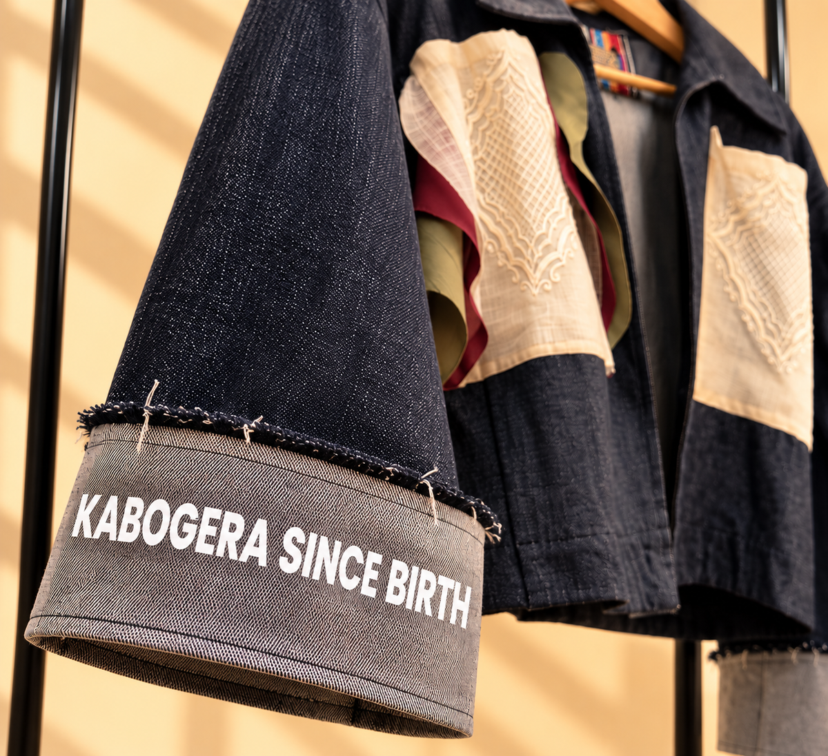 Kabogera Since Birth Jacket in Denim with Barong and Detailed Back