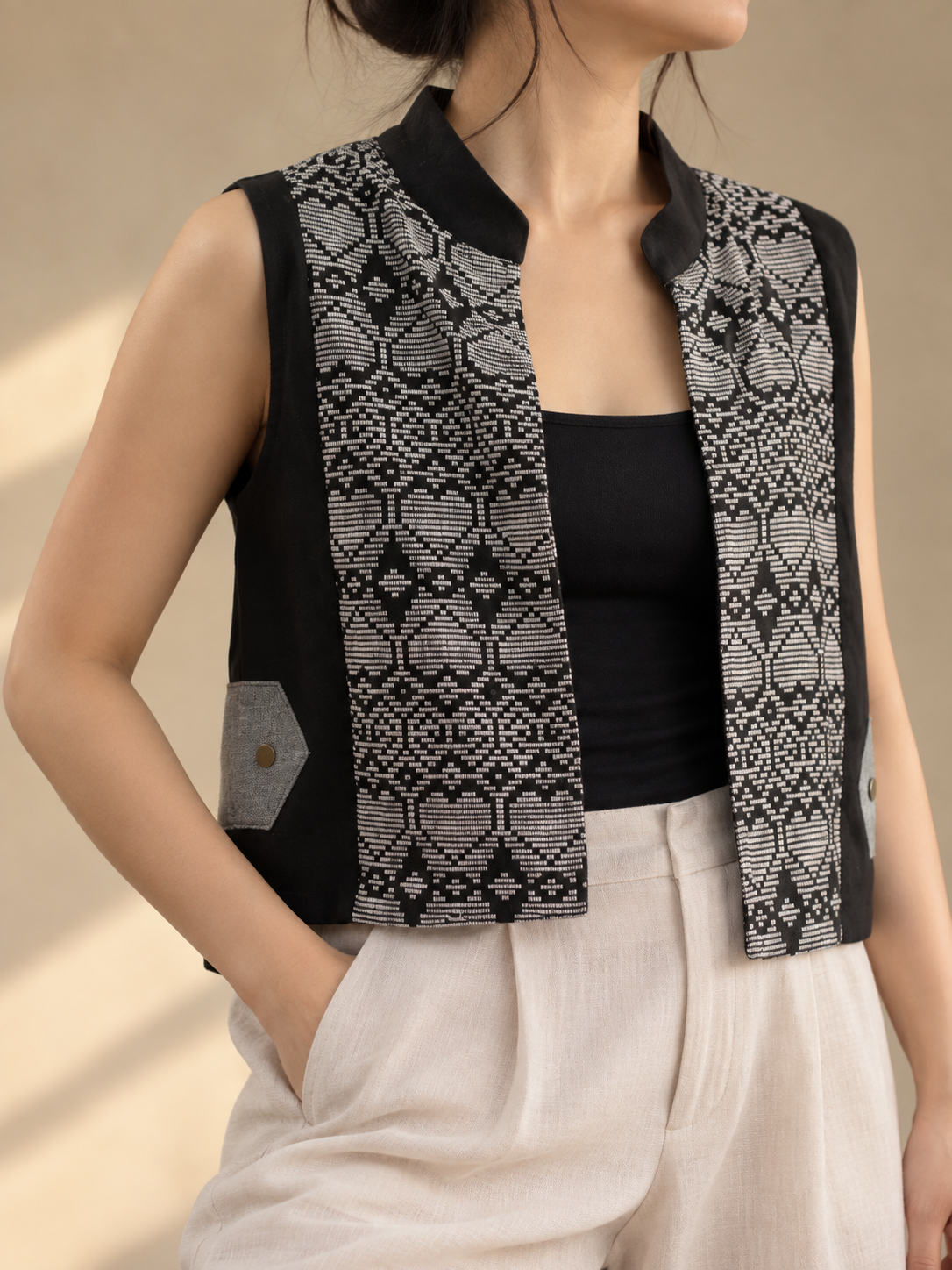 I DID MY VEST IN BLACK SILVER INAUL