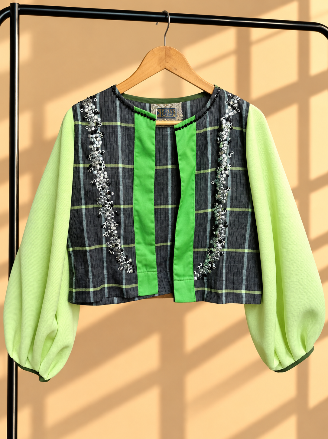 SAYO TE BALLOON JACKET IN GREEN WITH BINAKOL