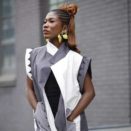 INUSARA Trench WHITE AND GREY