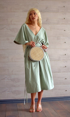 Luna Round Pandan Bag in Grey