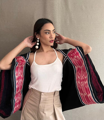 Queen of the South Poncho with Panaginip T'nalak Weaves in Pink