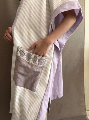 Glamorosa Poncho in White & Lilac