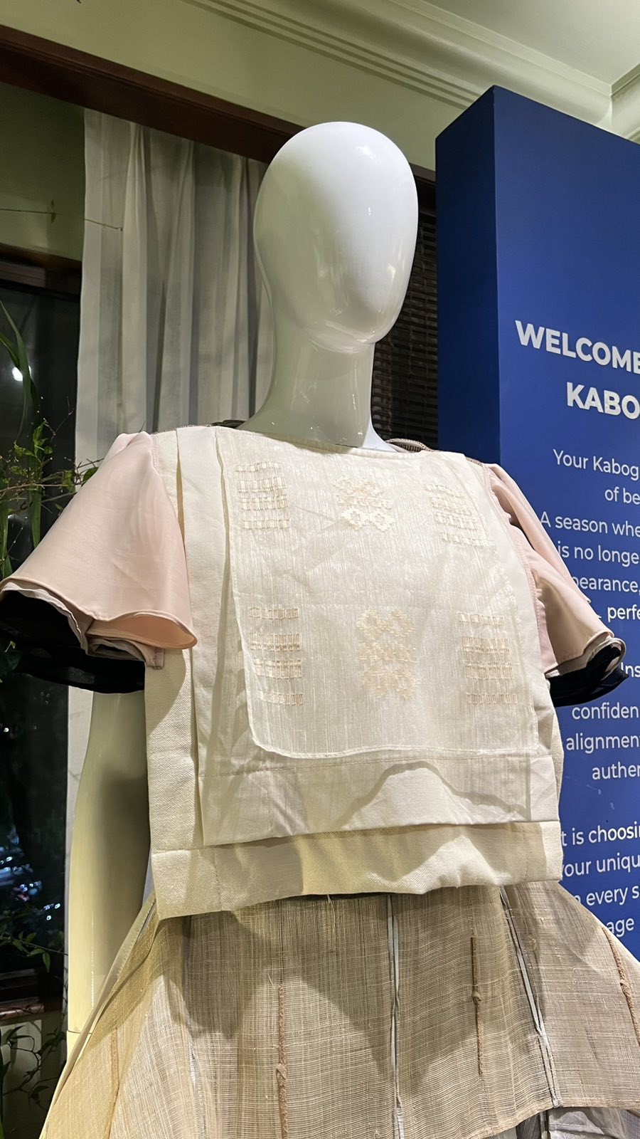 BIB TOP IN CHAMPAGNE WITH SUKSUK BARONG AND MALANDI SLEEVES