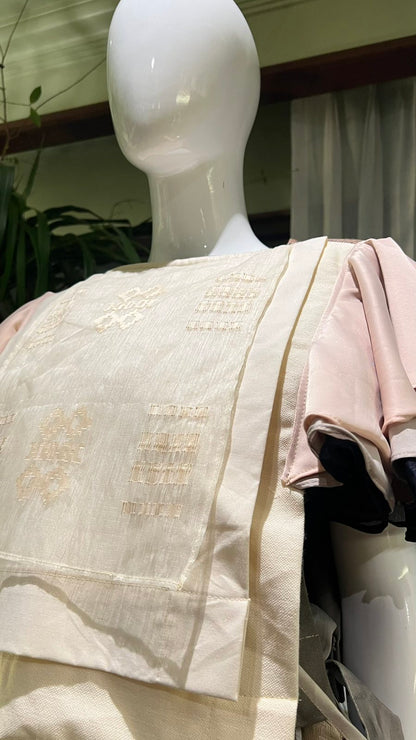 BIB TOP IN CHAMPAGNE WITH SUKSUK BARONG AND MALANDI SLEEVES