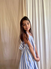 Load image into Gallery viewer, Mirabel Blue Stripes Linen Dress for Girls