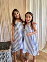Load image into Gallery viewer, Mirabel Blue Stripes Linen Dress for Girls