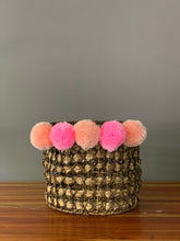 Load image into Gallery viewer, Set of 3 Bancuan Planter/Organizer Baskets with Pompoms Set A