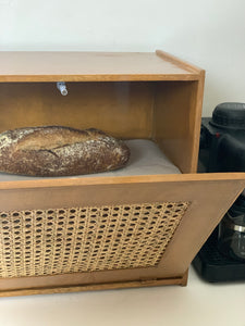 Solihiya Bread Box in Natural Mahogany Finish