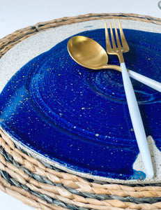 Cobalt Blue Stoneware Dinner Plate