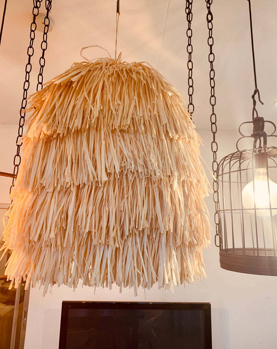 Raffia Dropped Ceiling Decor