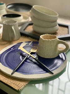 Cobalt Blue Stoneware Dinner Plate