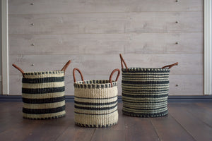 20% OFF Black and White Abaca Basket