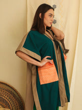Load image into Gallery viewer, Forest Green Glamorosa Big Pockets Poncho with Langkit and Negros Weave