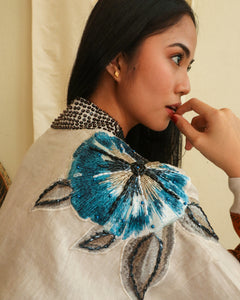 Mocha Premium Linen Nag-iisa Walang Katulad Cover Up in Rusty Brown Yakan Weave