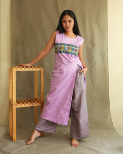Long Slit Dress with Wide Pants Coords