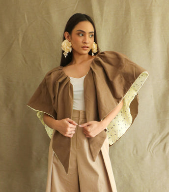 Coffee Martini Reversible Cape Poncho