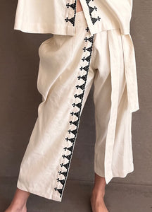 Lakwatsa Linen Coords Top and Pants with Hand Embroidery