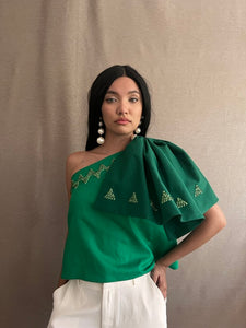 Gabriela Blouse with Huge Ribbon Accent