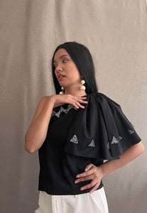 Gabriela Blouse with Huge Ribbon Accent